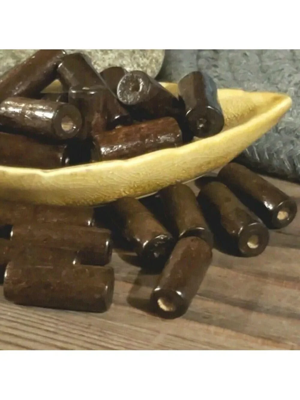 100 Dark Brown Philippines Sustainable Wood Beads 20x7mm Round Tube Bulk Lot